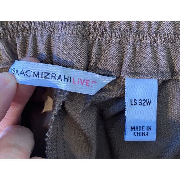 NEW Isaac Mizrahi Live 24/7 Stretch Crop Length Pants Size 32 Women’s Mocha - Picture 3 of 9